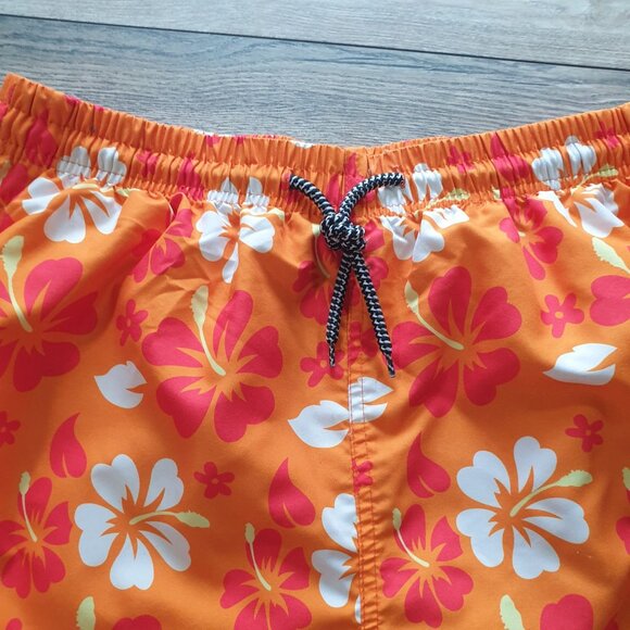 Men XL SHEIN Hawaiian Floral Swim Shorts Polyester Lining Drawstring Waist 30 In - Picture 3 of 7